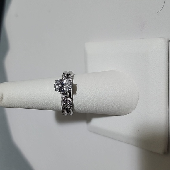 Brand New Sterling Silver 925 2 pcs Set Ring